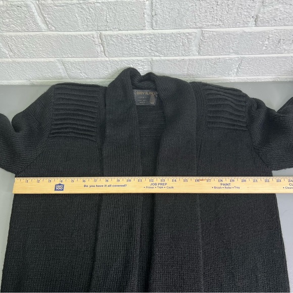 BABY ALPACA BLACK - WOMENS XL-2XL LONG SLEEVE OPEN FRONT POCKETS CARDIGAN - Picture 7 of 13